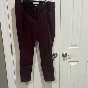 Skinnygirl Deep Burgundy Skinny Jeans